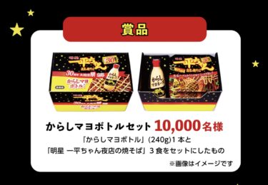 【当選報告】明星　一平ちゃん夜店の焼そば　からしマヨボトルセットが当たる！キャンペーン